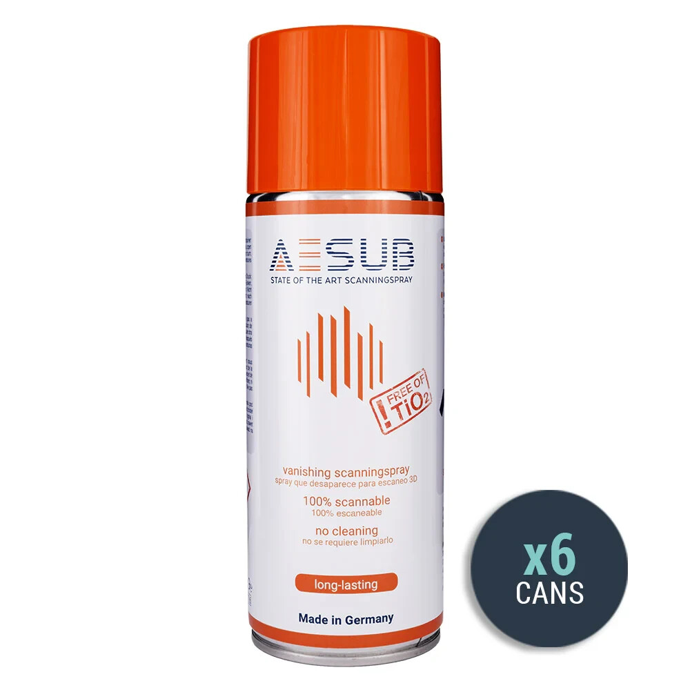AESUB Orange (6 - Pack) - Vanishing 3D Scanning Spray