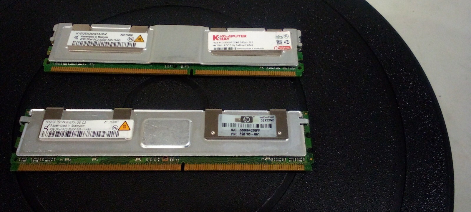 2 x4GB (8GB total) "4GB 2Rx4 PC2-5300F-555-11" Server Memory (DiMM DDR2)