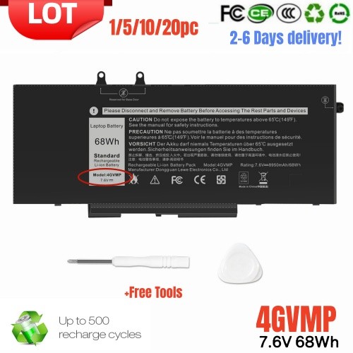 ✅LOT 1-20PC 4GVMP Battery For Dell Inspiron 7590 2-in-1/7591 2-in-1/7791 2-in-1