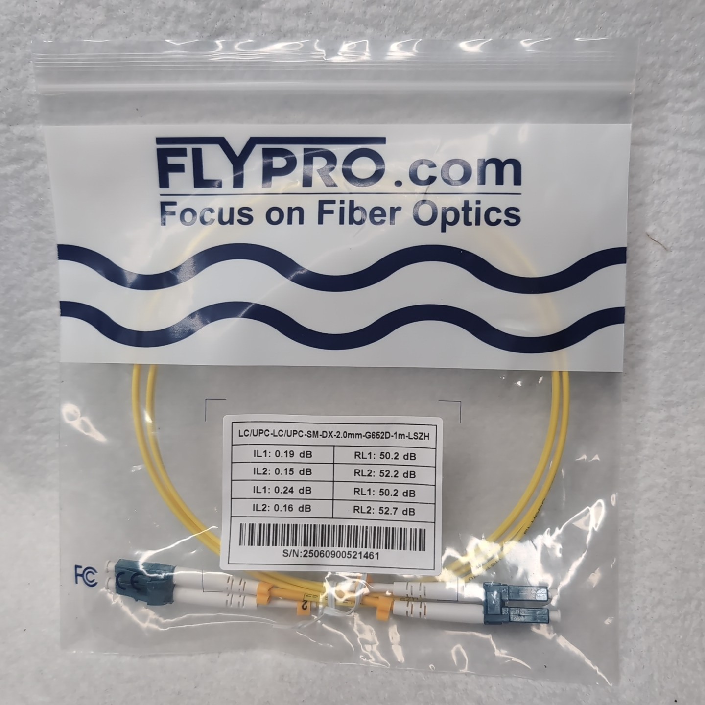 1M LC UPC to LC UPC LSZH OS2 Fiber Optic optical Patch Cable, 2 Pack