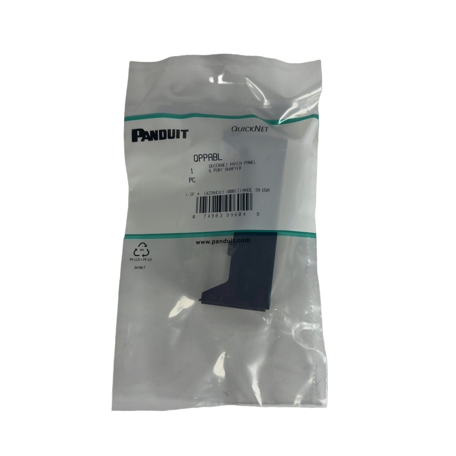 Panduit QPPABL QuickNet Patch Panel Adapter 6 Port Black