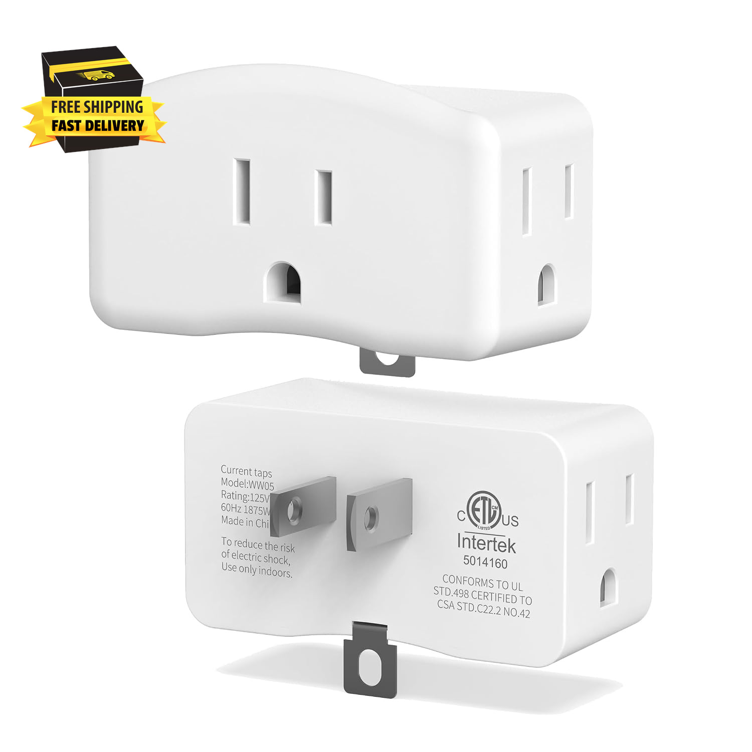 3 Prong to 2 Prong Grounded Adapter, 3 Pin to 2 Pin Polarized Plug ⭐️⭐️⭐️⭐️⭐️