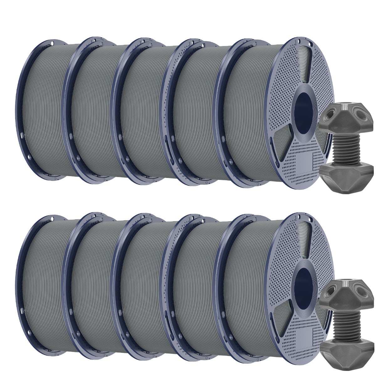 SUNLU 10x1KG ABS Gray Filament 1.75mm 3D Printer Filament ABS Gray 10KG Strong