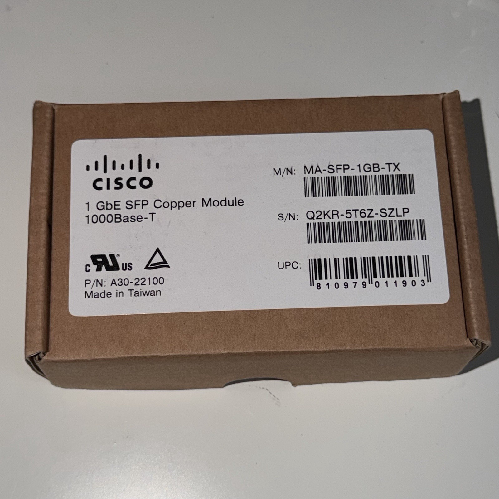 1x CISCO 1 GbE SFP Copper Module 1000Base-T - NEW