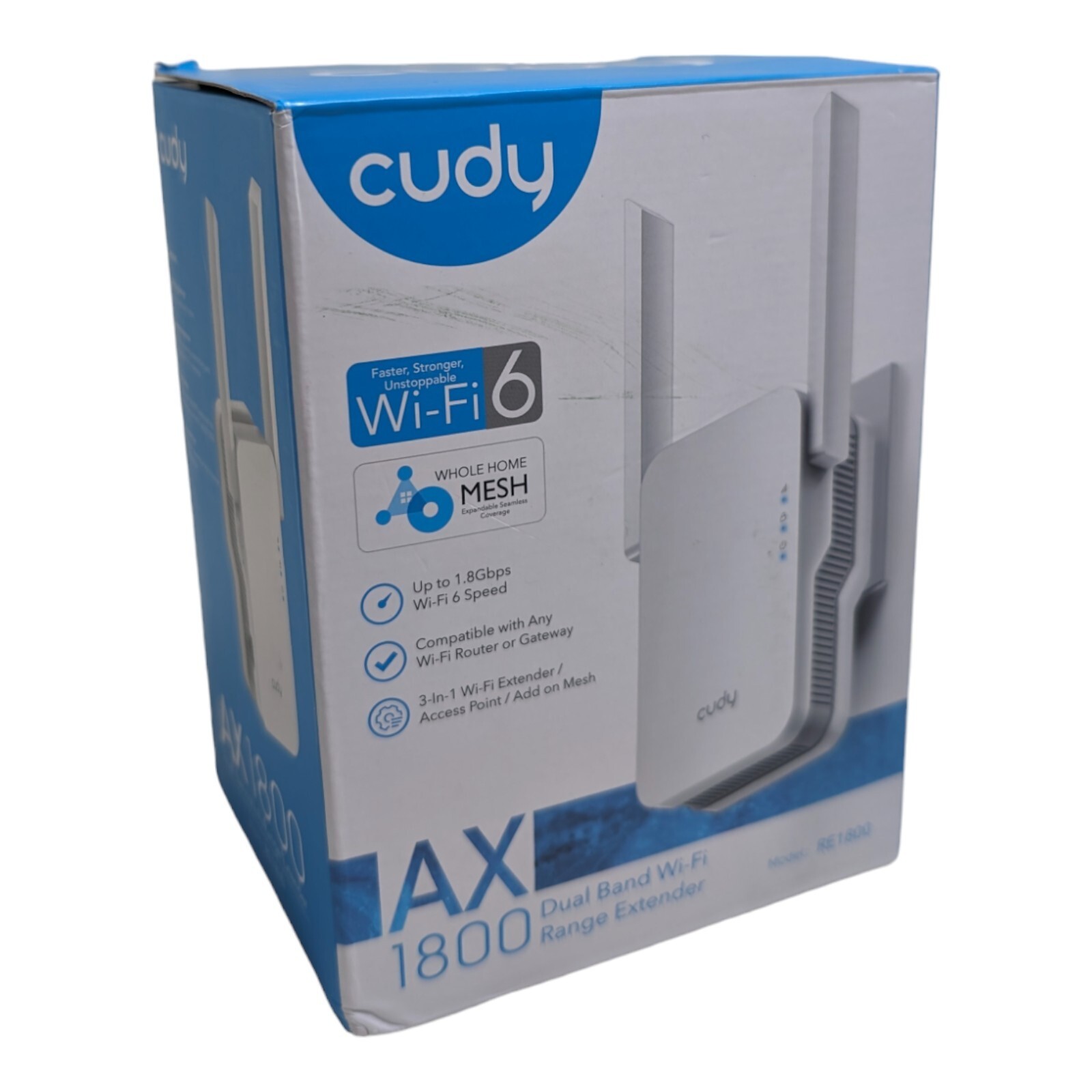 Cudy RE1800 AX1800 Dual Band WiFi Extender Wireless Booster, WiFi 6 Range Extend