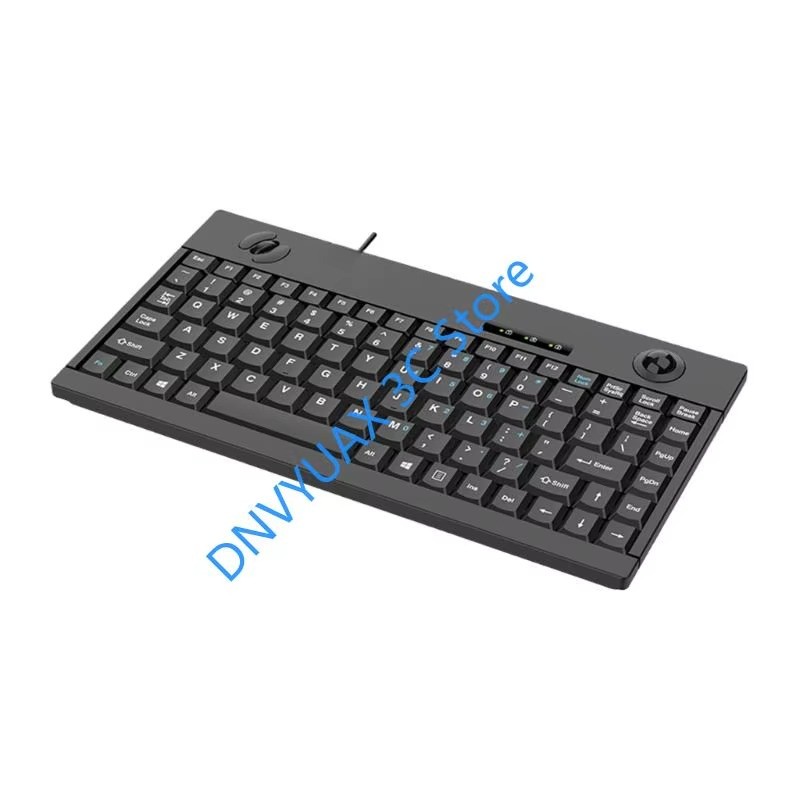 OOTDTY 88-Key Waterproof USB Keyboard with Built-in Trackball Mouse