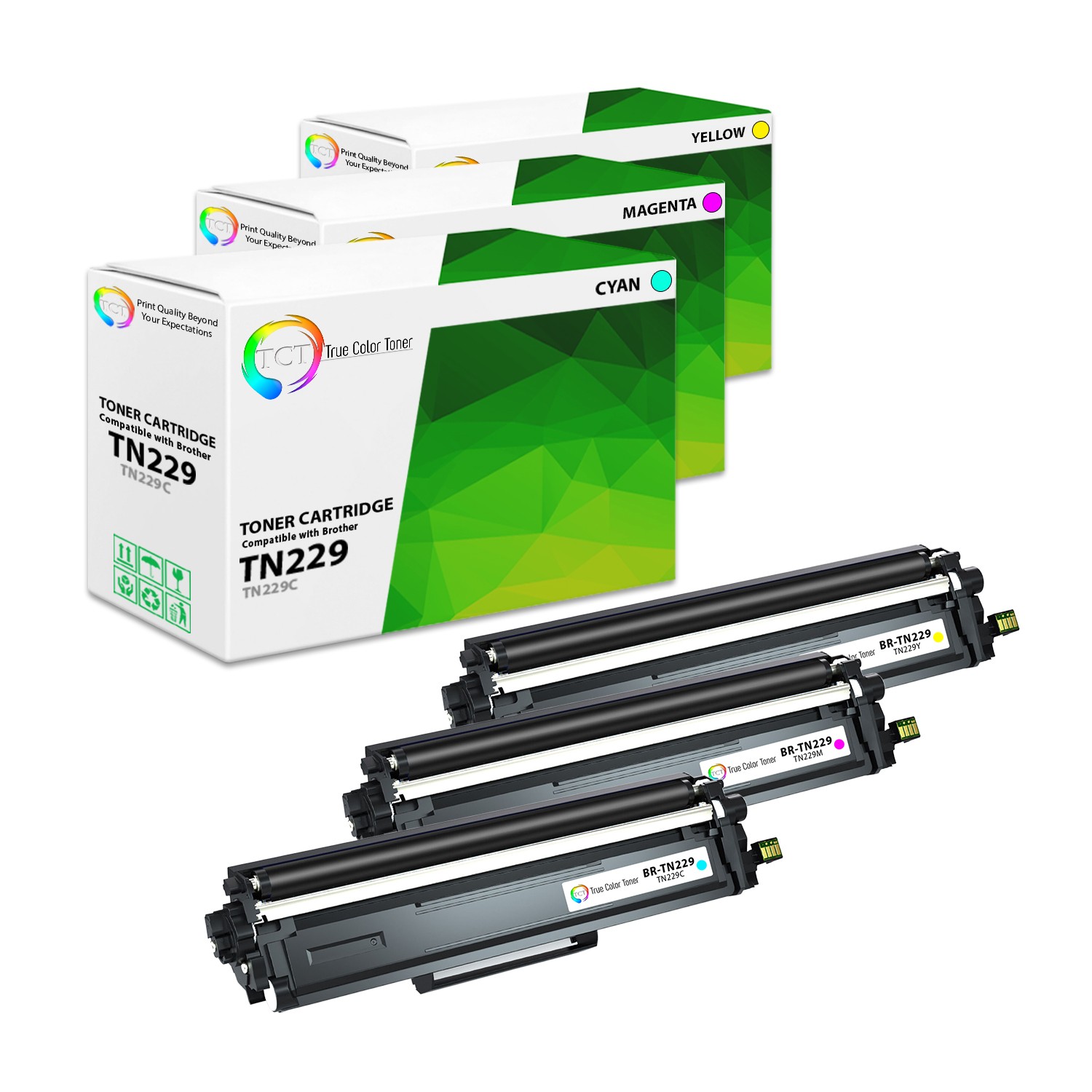 3Pk TCT Premium TN229 CYM for Compatible Brother MFC-L3780CDW Toner Cartridge