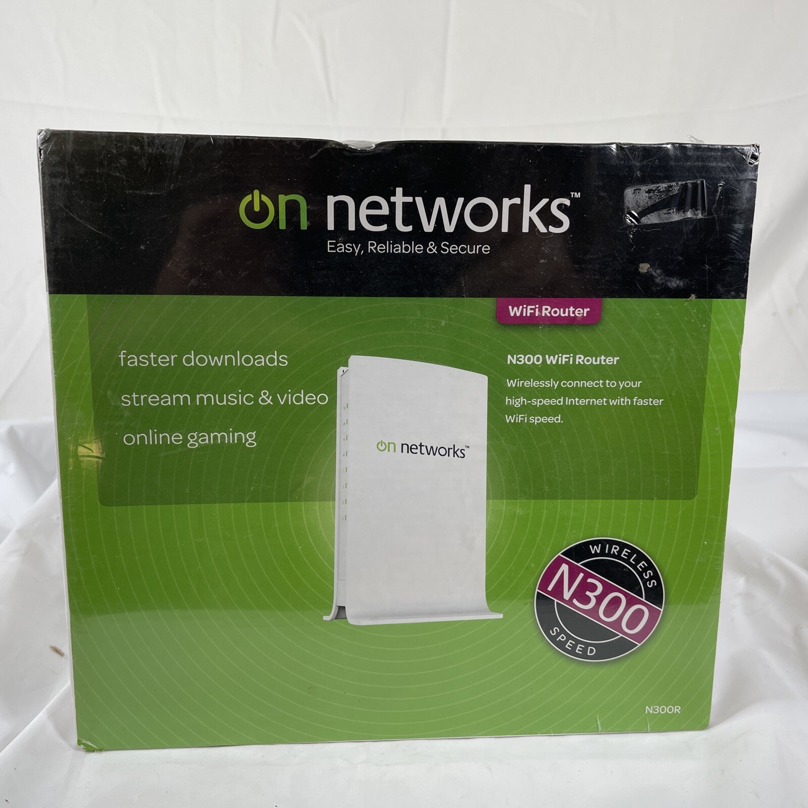 On Networks N300 Wifi Wireless Router for Faster Downloads,Streaming,Gaming; New