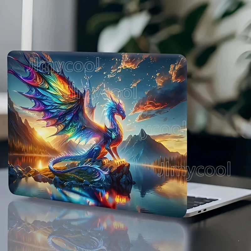 2Pcs Light Beige Vivid Dragon Scratch Resistant Vinyl Decal for Laptop & Car