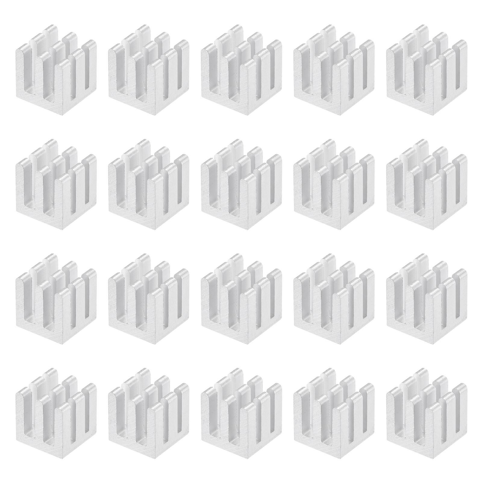 10x10x10mm Aluminum Heatsink Radiator for MOS IC Chip Silver Tone 20 Pcs