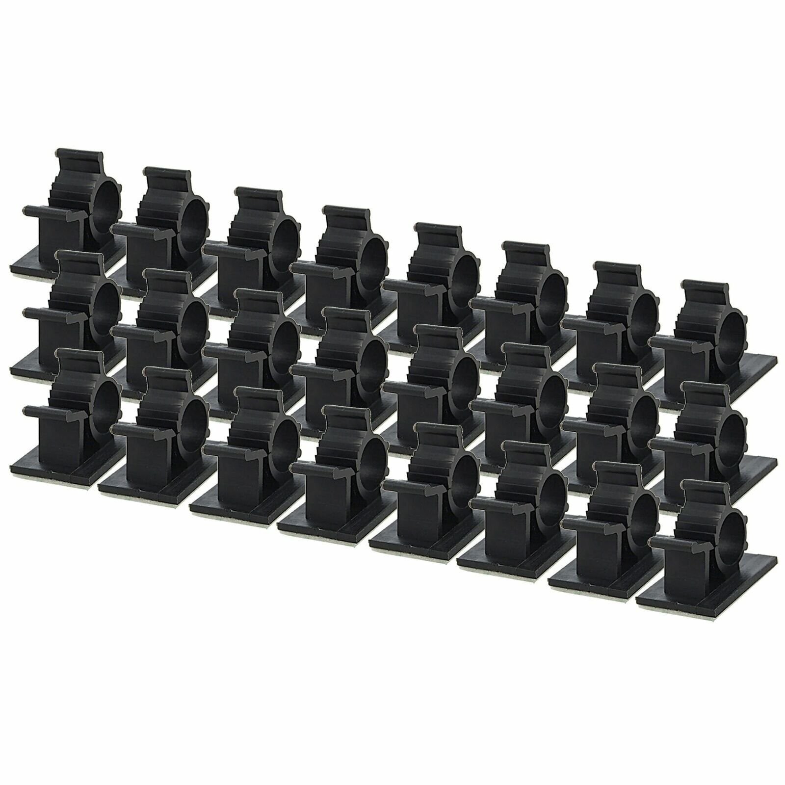 24 Pcs 3/8" inch Self Adhesive Adjustable Wire Cable Ties Clamps Sticker Clips