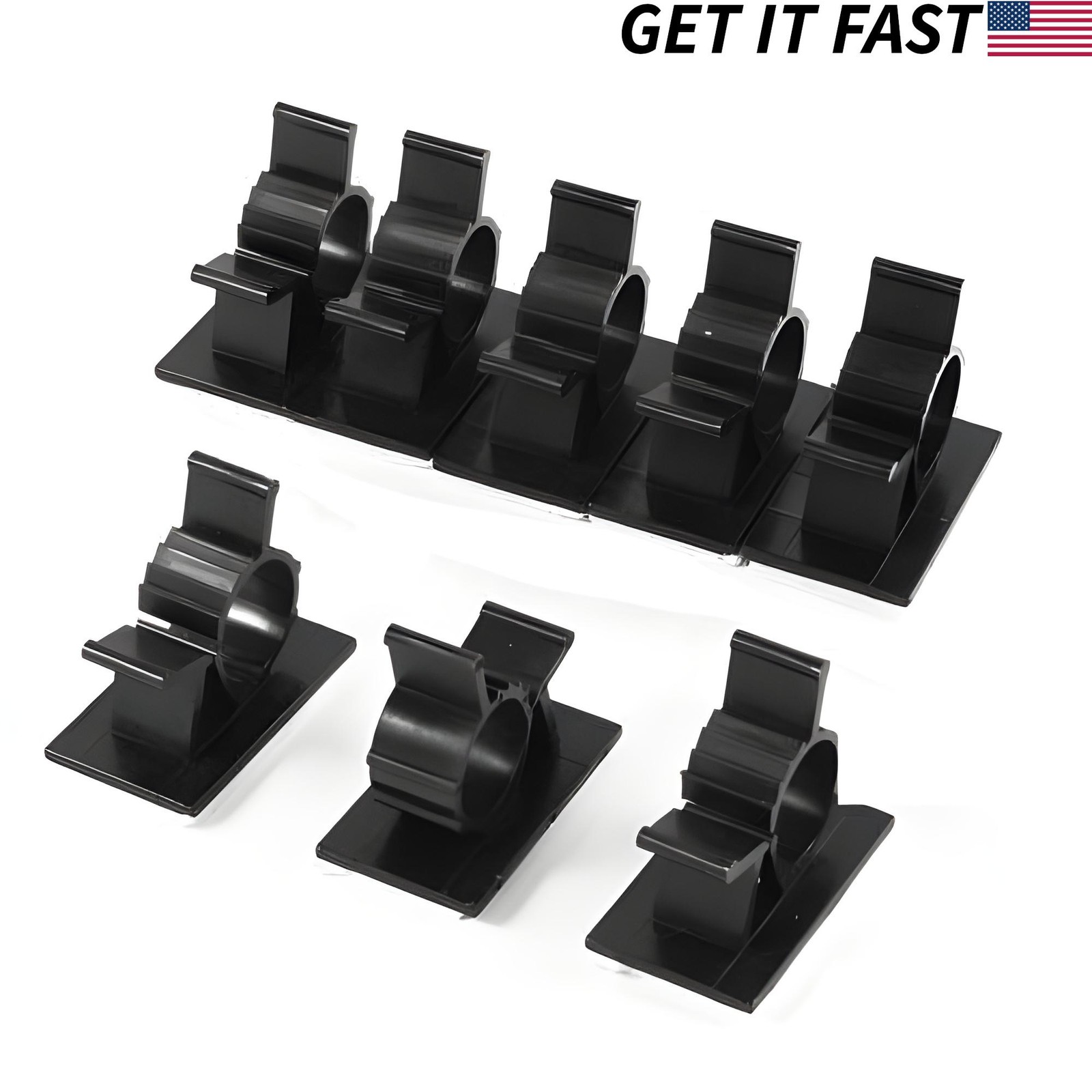 8 Pcs 3/8" inch Self Adhesive Adjustable Wire Cable Ties Clamps