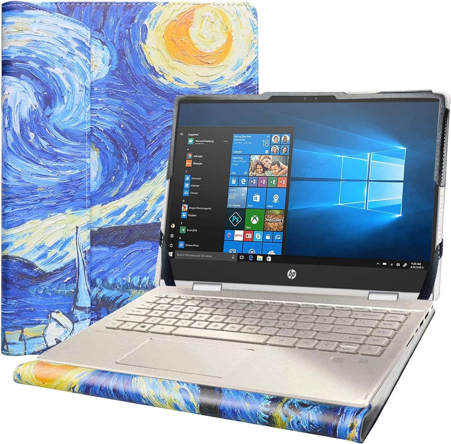 Protective Case for 14" HP Pavilion x360 - Starry Night Design for HP Pro C640,