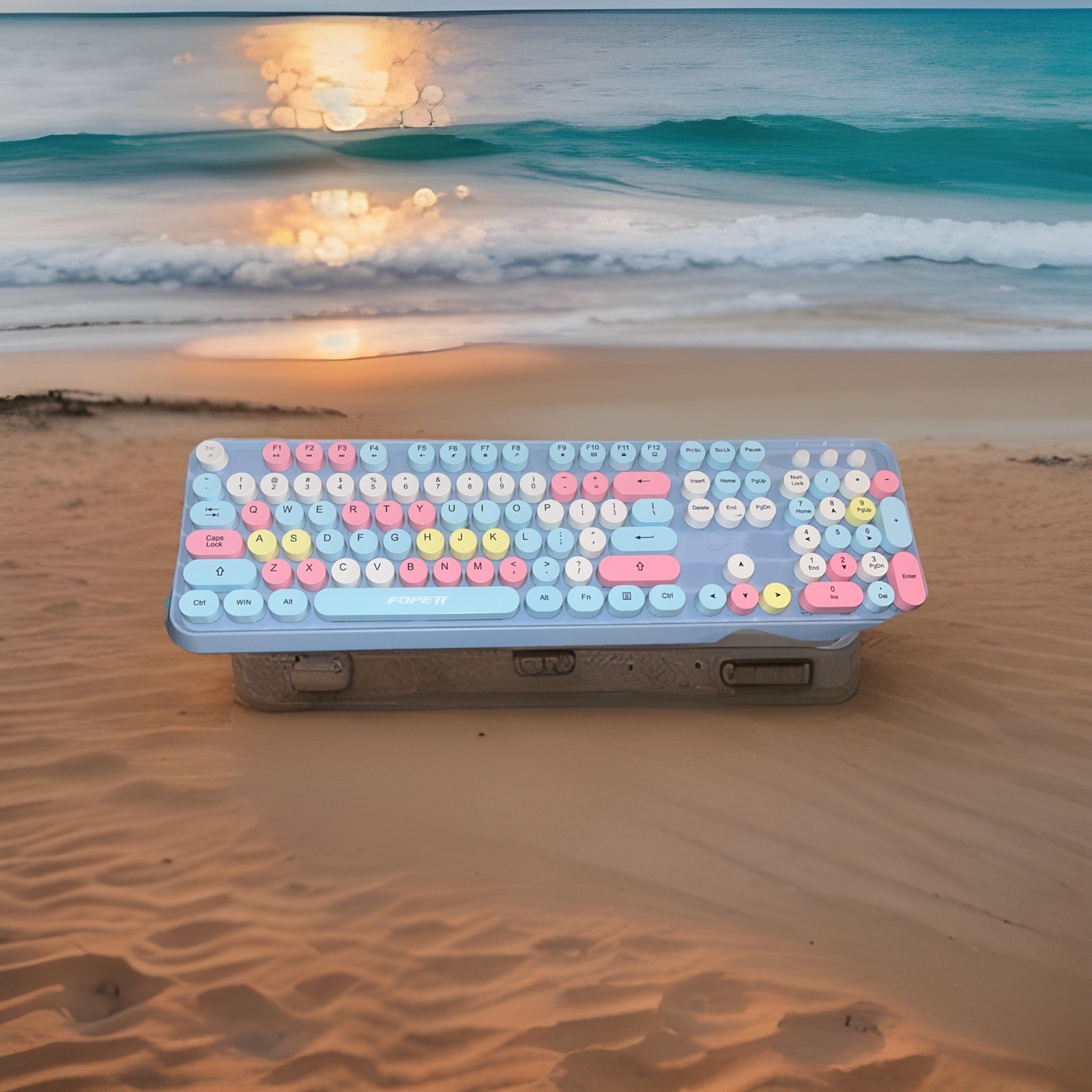 MOFII Wireless Keyboard,sweetie known for its colorful,retro style round keycaps