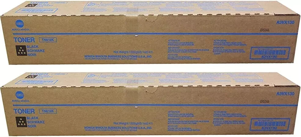 2 pcs OEM Konica Minolta TN619K  Toner Cartridge C1060 C1070 C2070 C3080 .