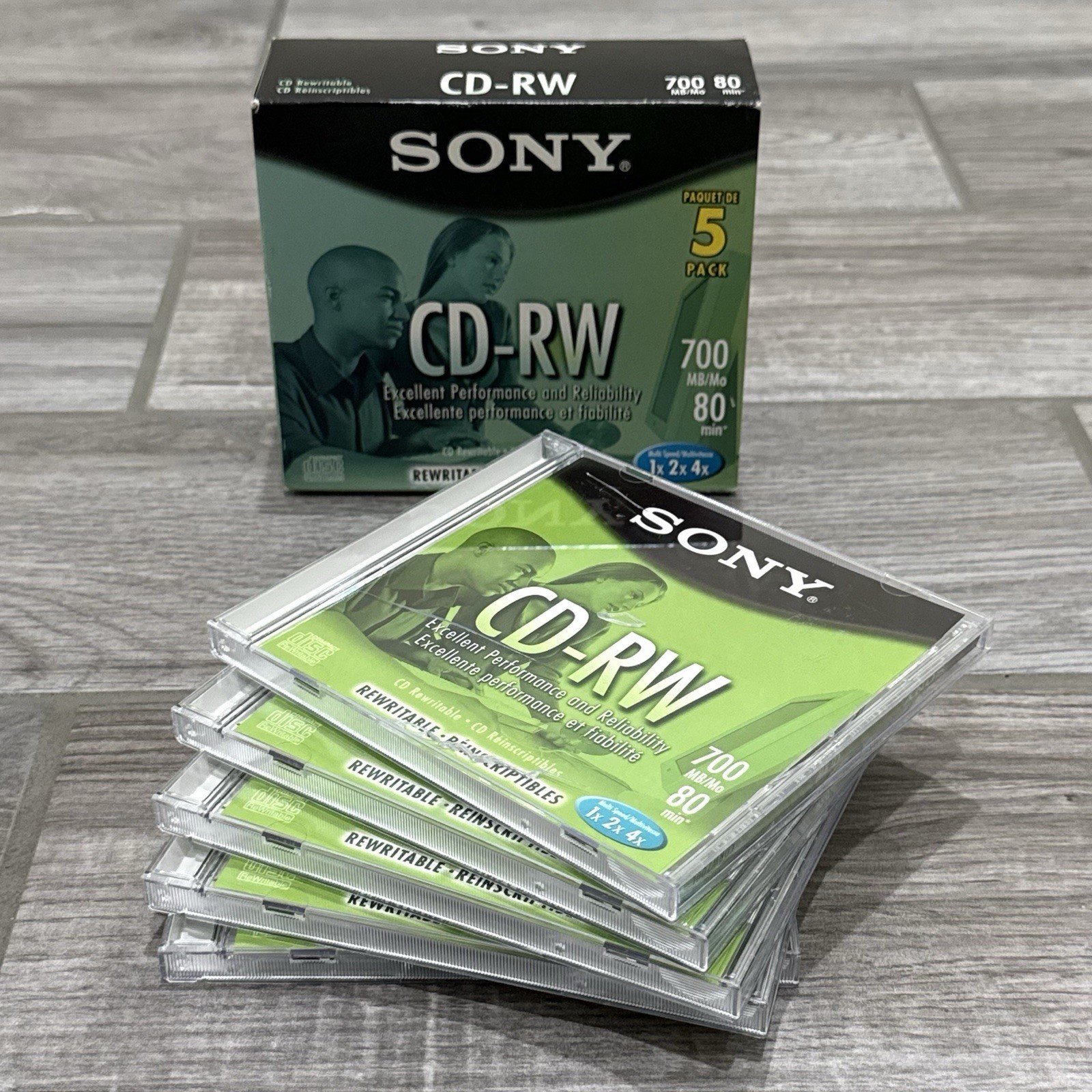Sony CD - RW 5 Pack Blank Discs 700MB 80Min Rewritable