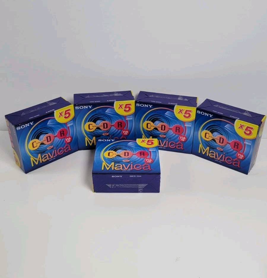 LOT OF FIVE 5-PACKS Sony 156MB CD-R Discs For Mavica Cameras 5MCR-156A