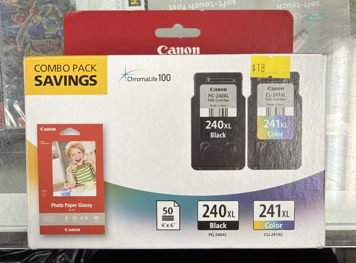 Genuine Canon Ink PG-240XL Black CLI-241XL Color Combo 50 4x6 Paper New Sealed