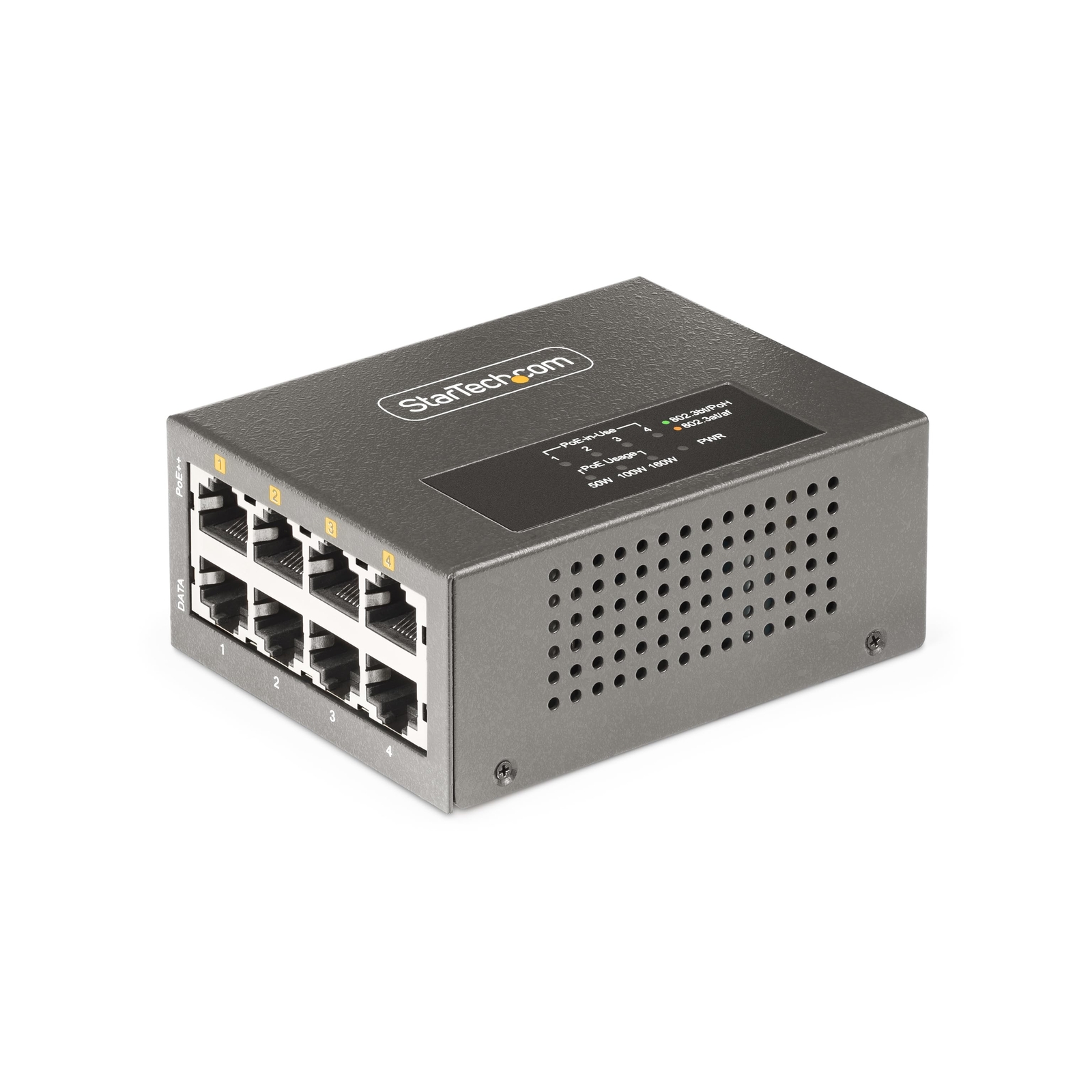 StarTech.com 4-Port Multi-Gigabit PoE++ Injector, 5/2.5/1G Ethernet (NBASE-T)...