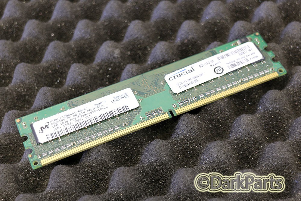 MT8HTF12864AY-667E1 PC2-5300U-555-12-ZZ 1GB Memory RAM DDR2-667Mhz