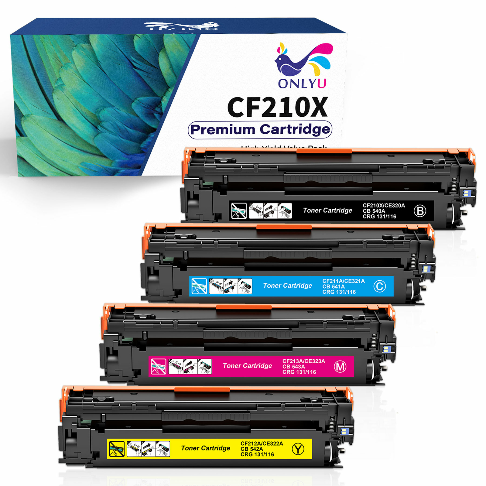 4PK High Yield CF210X 131X Toner Cartridge Set Pro 200 For HP Laserjet M251 M276