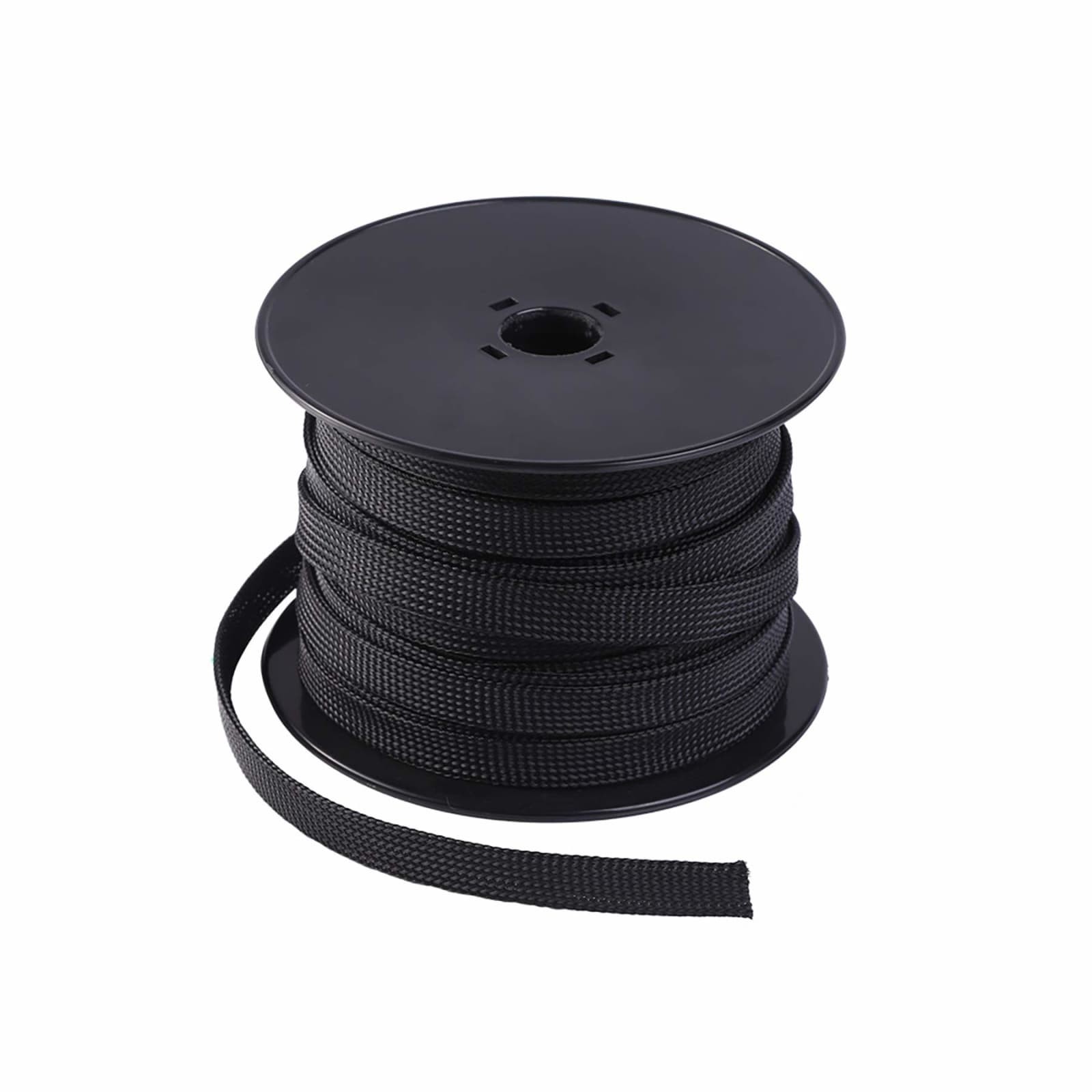 KECO 1/4" x 100ft Black PET Braided Expandable Cable Sleeve Automotive Wire Loom