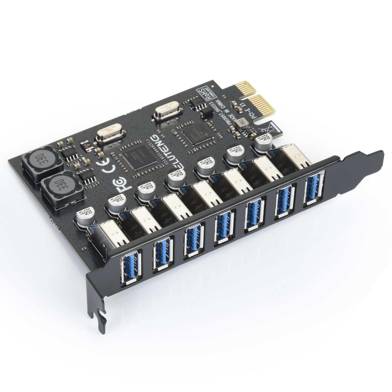 ELUTENG PCIE USB 3.0 Card 7 Ports PCI Expree to USB Expansion Card Super Speed 5