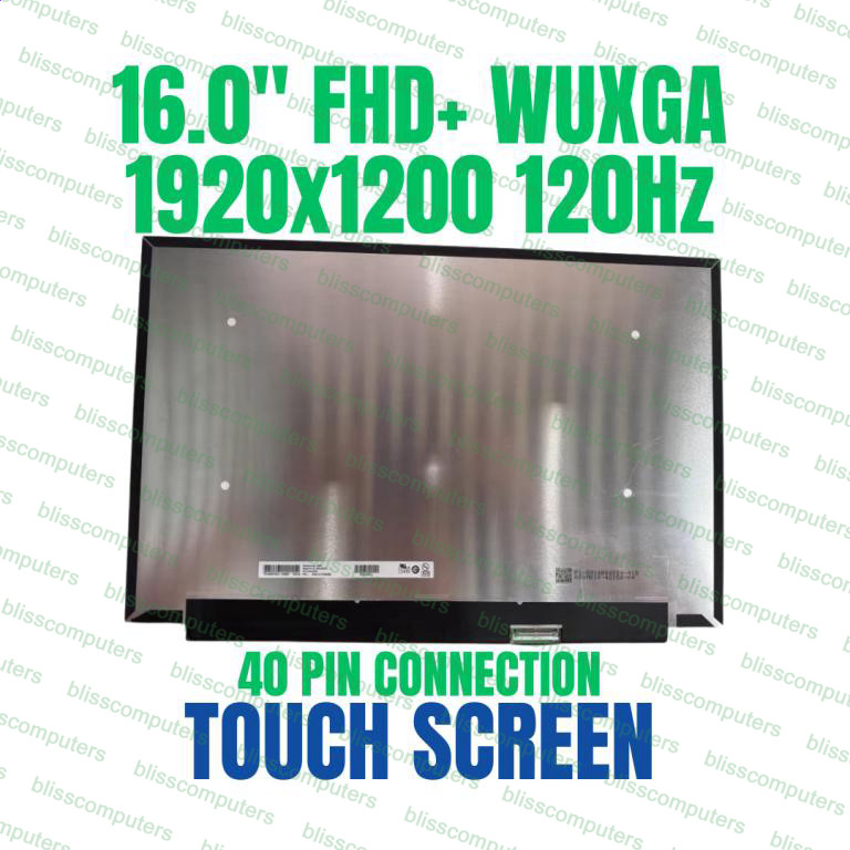 B160UAK01.L H/W:0A LCD LED Screen 16" FHD+ 1920x1200 On-Cell Touch 40 Pin Panel