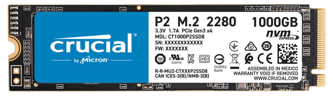 Crucial P2 1TB M.2 PCIe NVMe Internal SSD