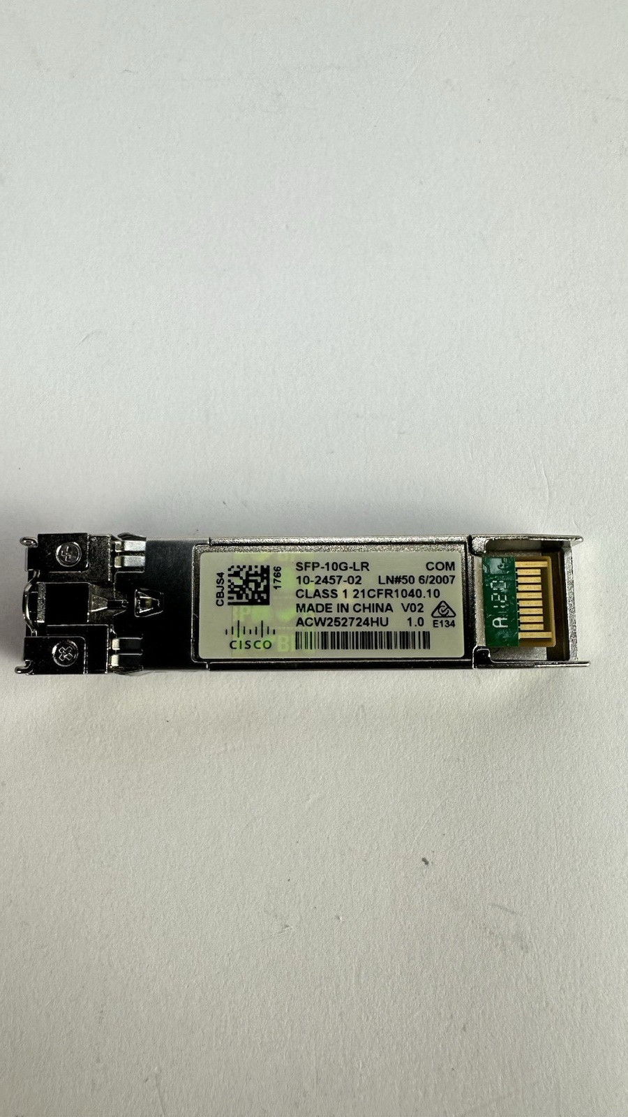 Cisco SFP-10G-LR 10Gb SFP+ Transceiver Module 10km LR Hologram 10-2457-02 LC-LC