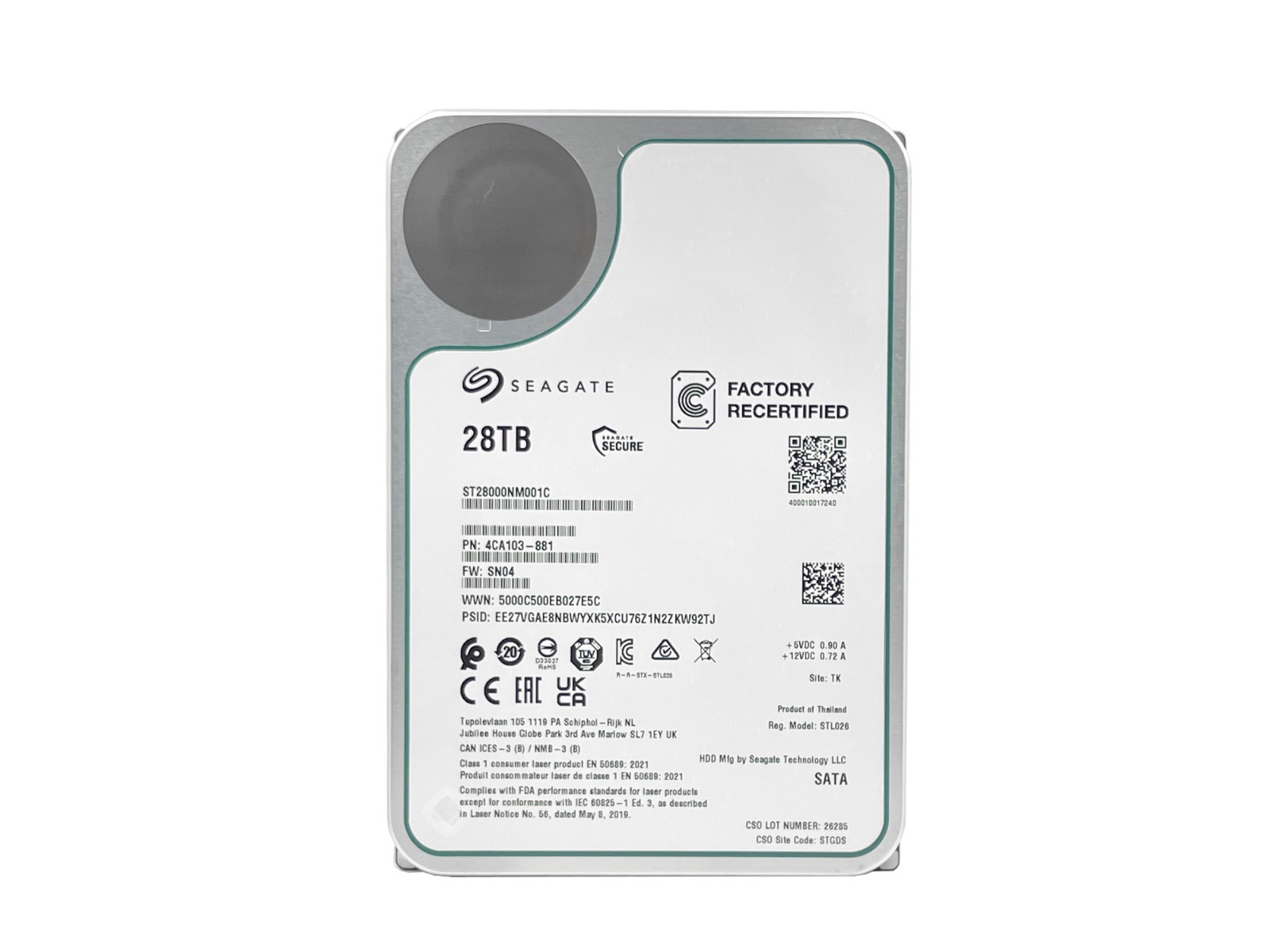 Seagate Exos ST28000NM001C 28TB  7200RPM SATA 6.0Gb/s 3.5" Enterprise HDD