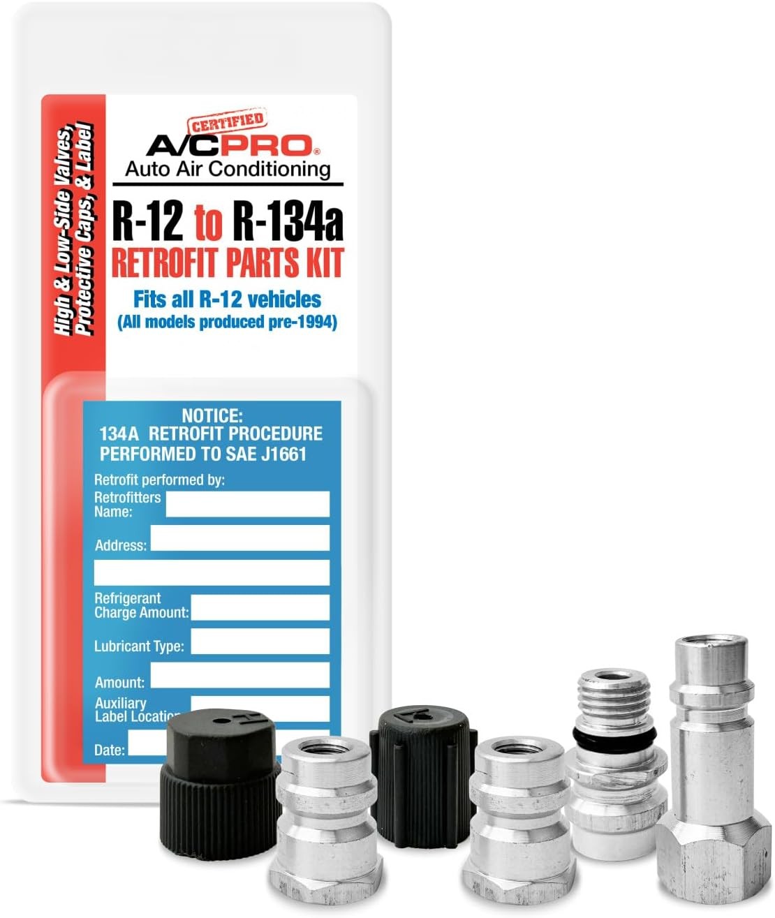 Car Air Conditioner Adapter Kit Complete AC Conversion Adapter Kit Converts R12
