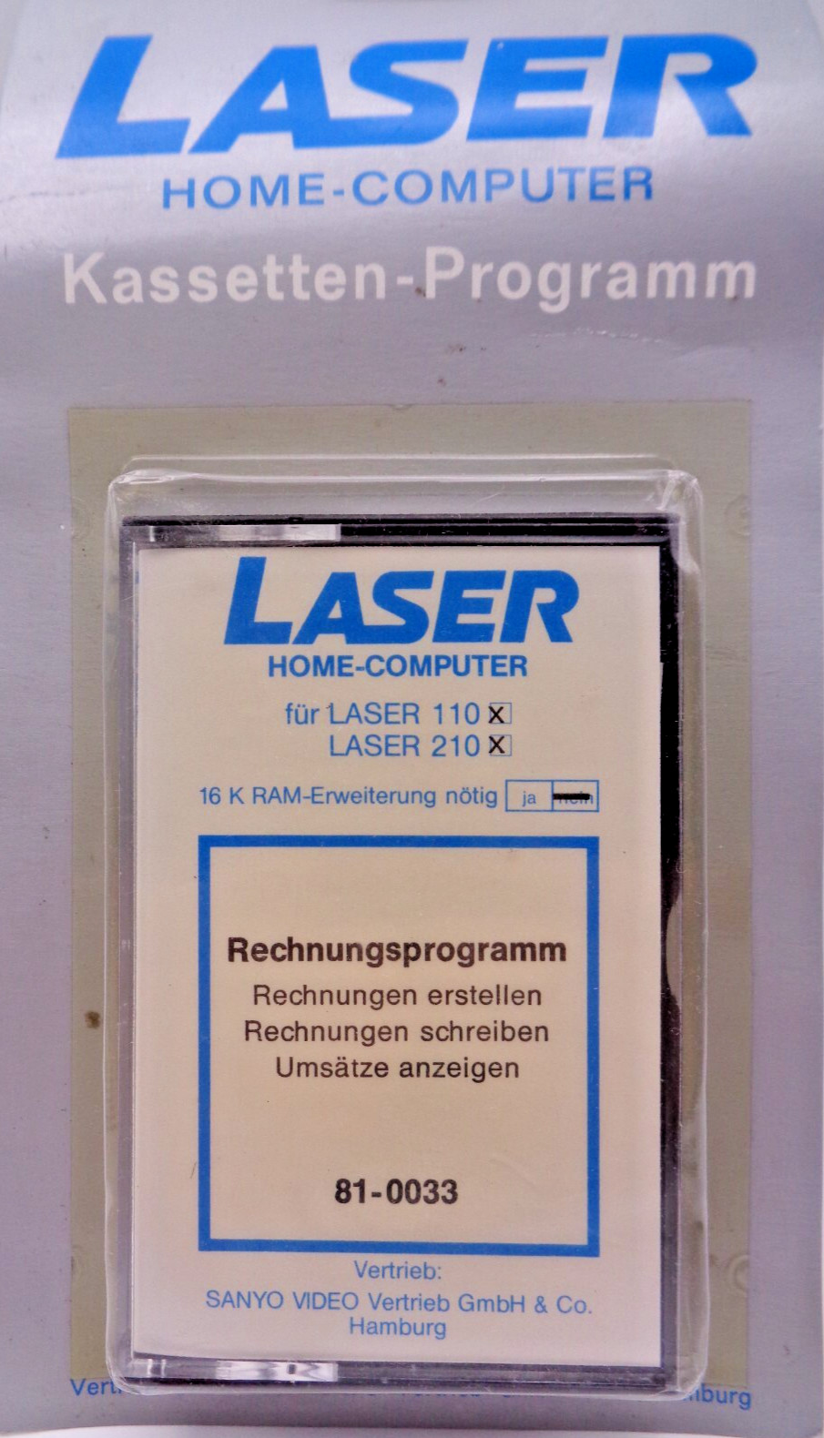 VTECH/SANYO LASER-200 & VZ-200 -- INVOICE PROGRAM (SANYO 81-0033)