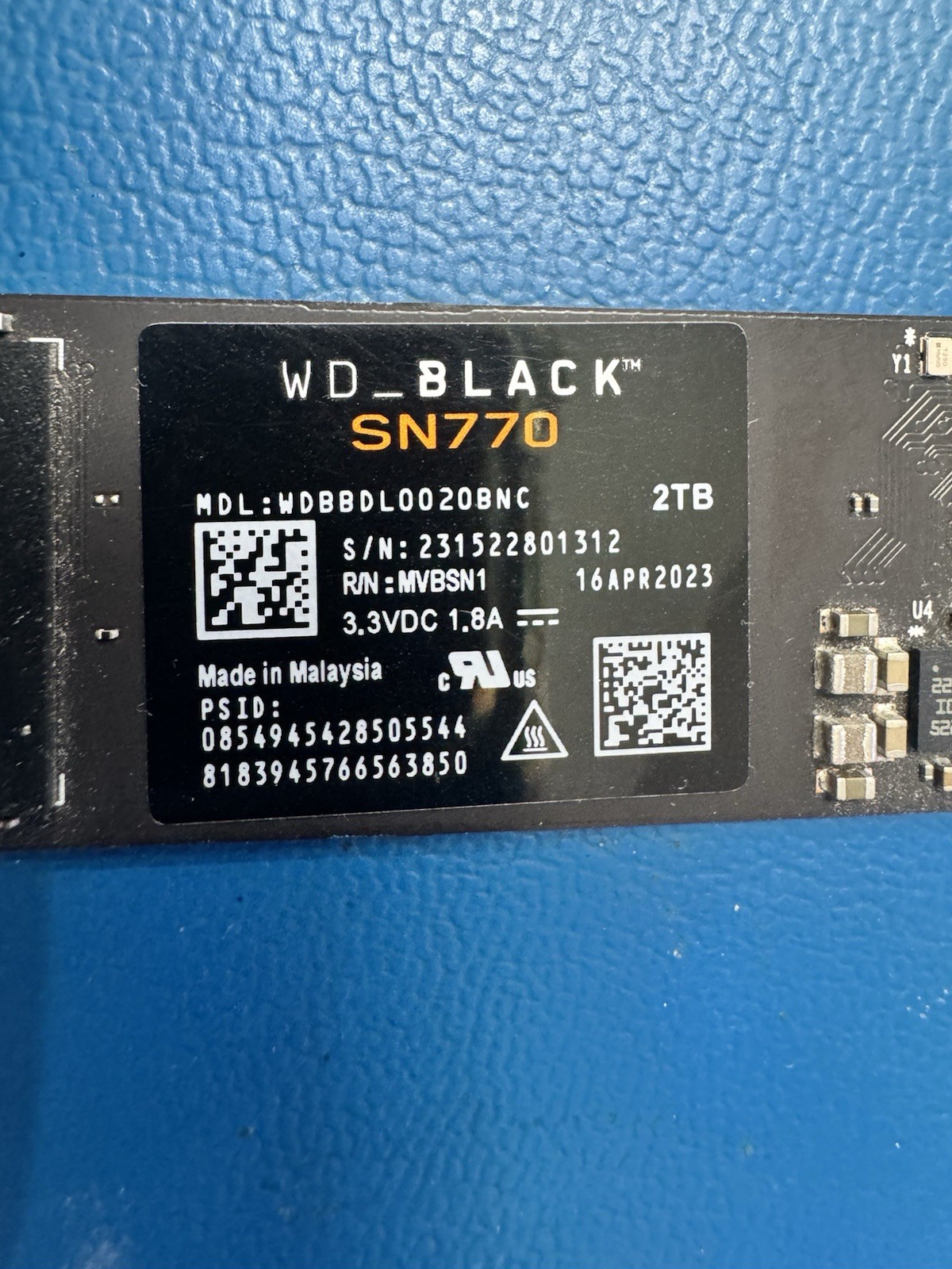WD BLACK 2TB SSD SN770 NVMe PCIe Gen4 M.2 2280 Internal Gaming SSD