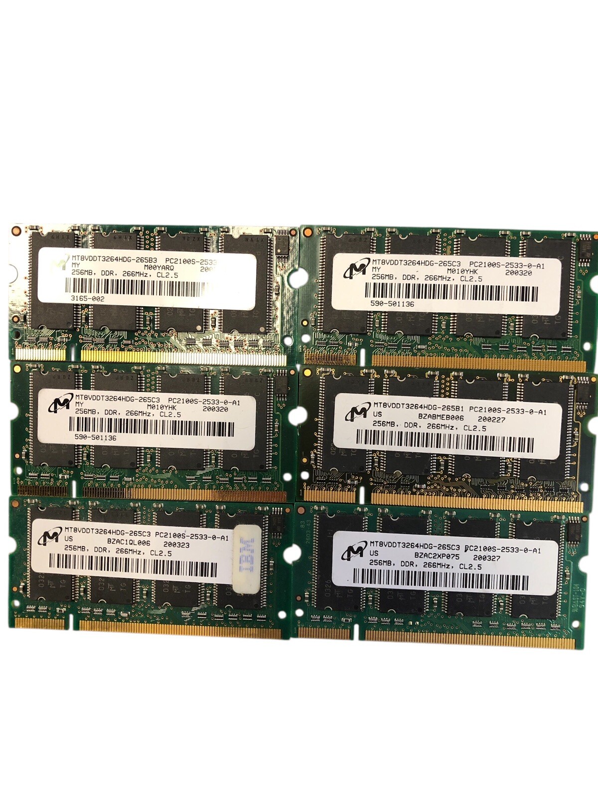 Micron 256MB PC2100s-2533-0-A1 SODIMM RAM (MT8VDDT3264HDG-265C3)