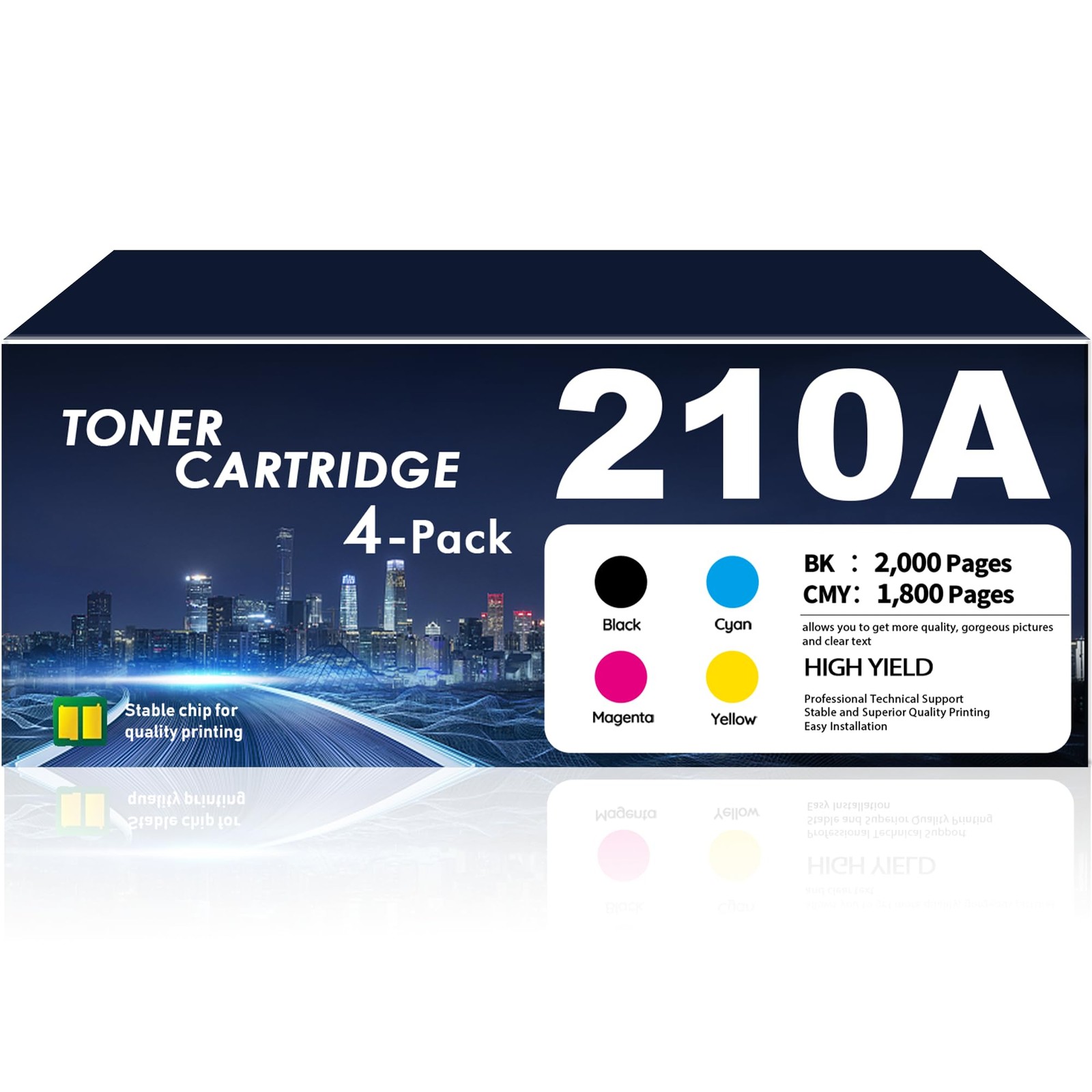 MANDBOY 210A Toner Cartridges 4 Pack High Yield, Black Cyan Magenta Yellow