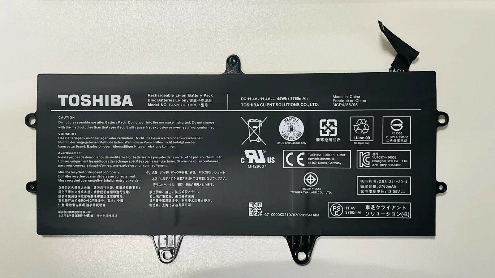 Original PA5267U-1BRS Battery For Toshiba Portege X20W-D-10Q X20W-D-11N X20W-E