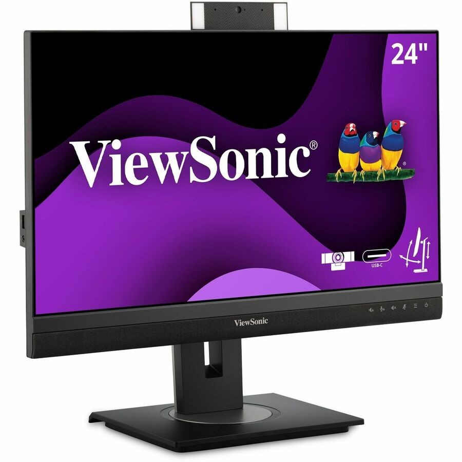 ViewSonic VG2456V 24 Inch 1080p Docking Monitor, IPS Display with Webcam for
