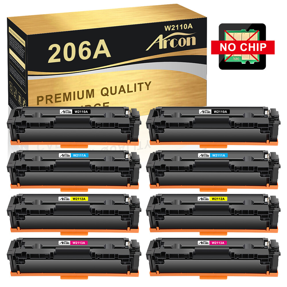 8PK W2110A Toner Compatible With HP 206A LaserJet Pro M283fdw M282 M283 No Chip