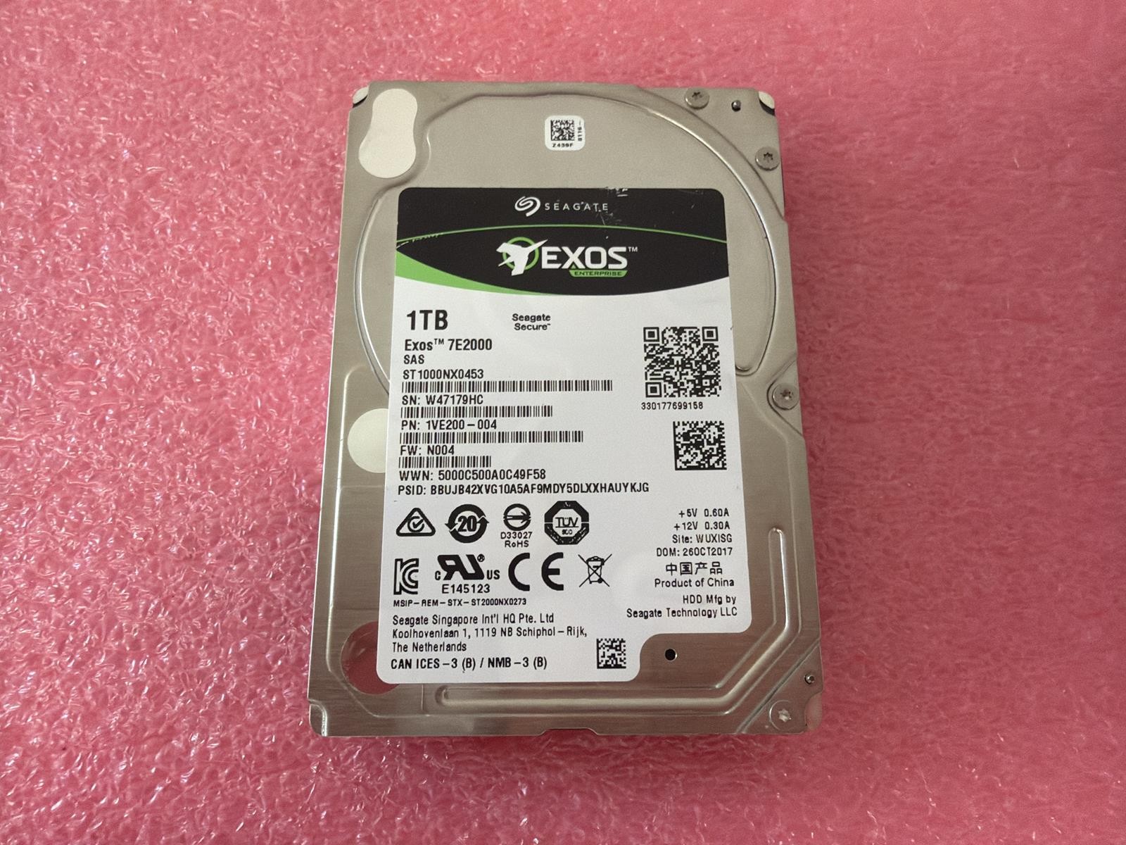SEAGATE ST1000NX0453 EXOS 7E2000 1TB SAS 2.5 HDD