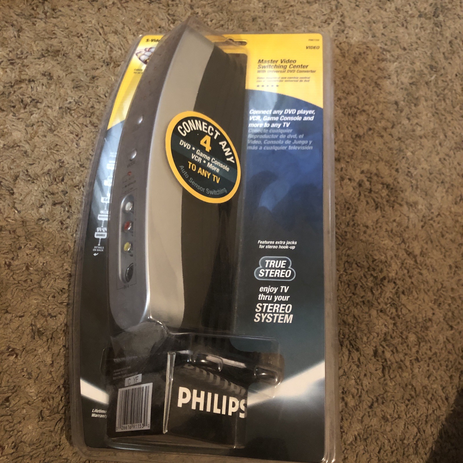 New Philips  (US2-PH61153) External Video/audio switch New Sealed (8E)