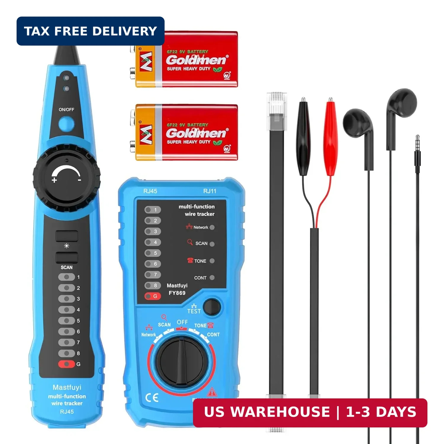 Network Cable Tester, Wire Tracer Tone Generator and Probe Kit
