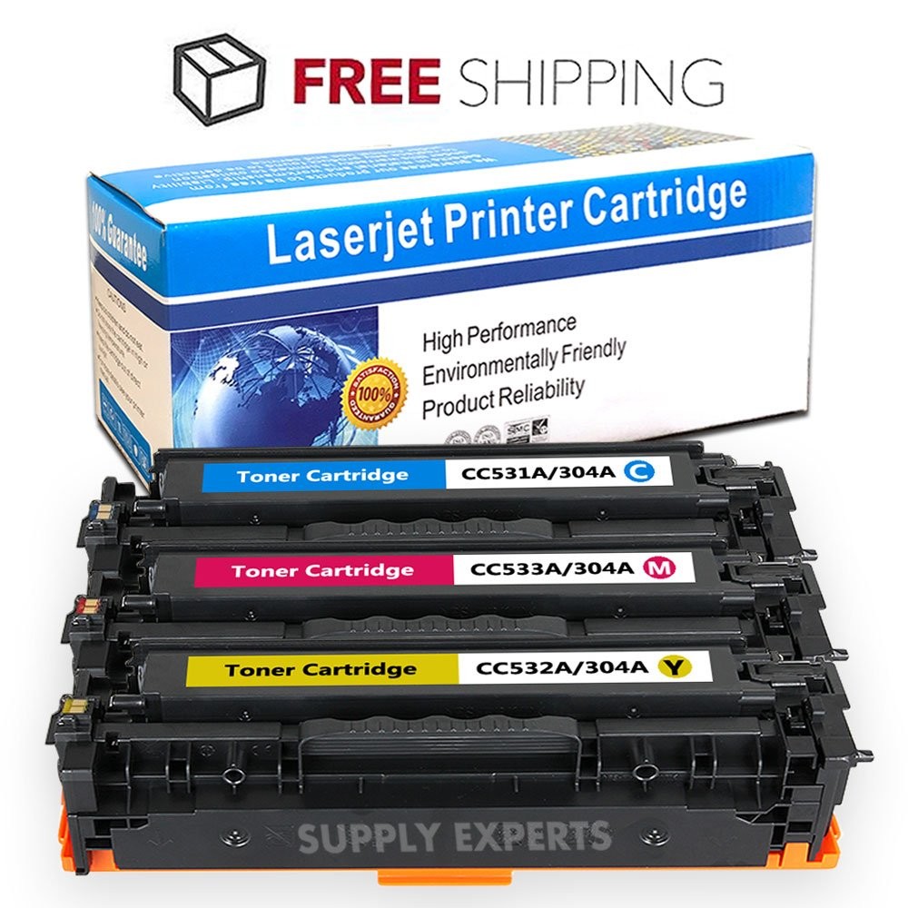 3PK Color Toner Set CC530A CC531A CC532A CC533A Compatible For HP 304A