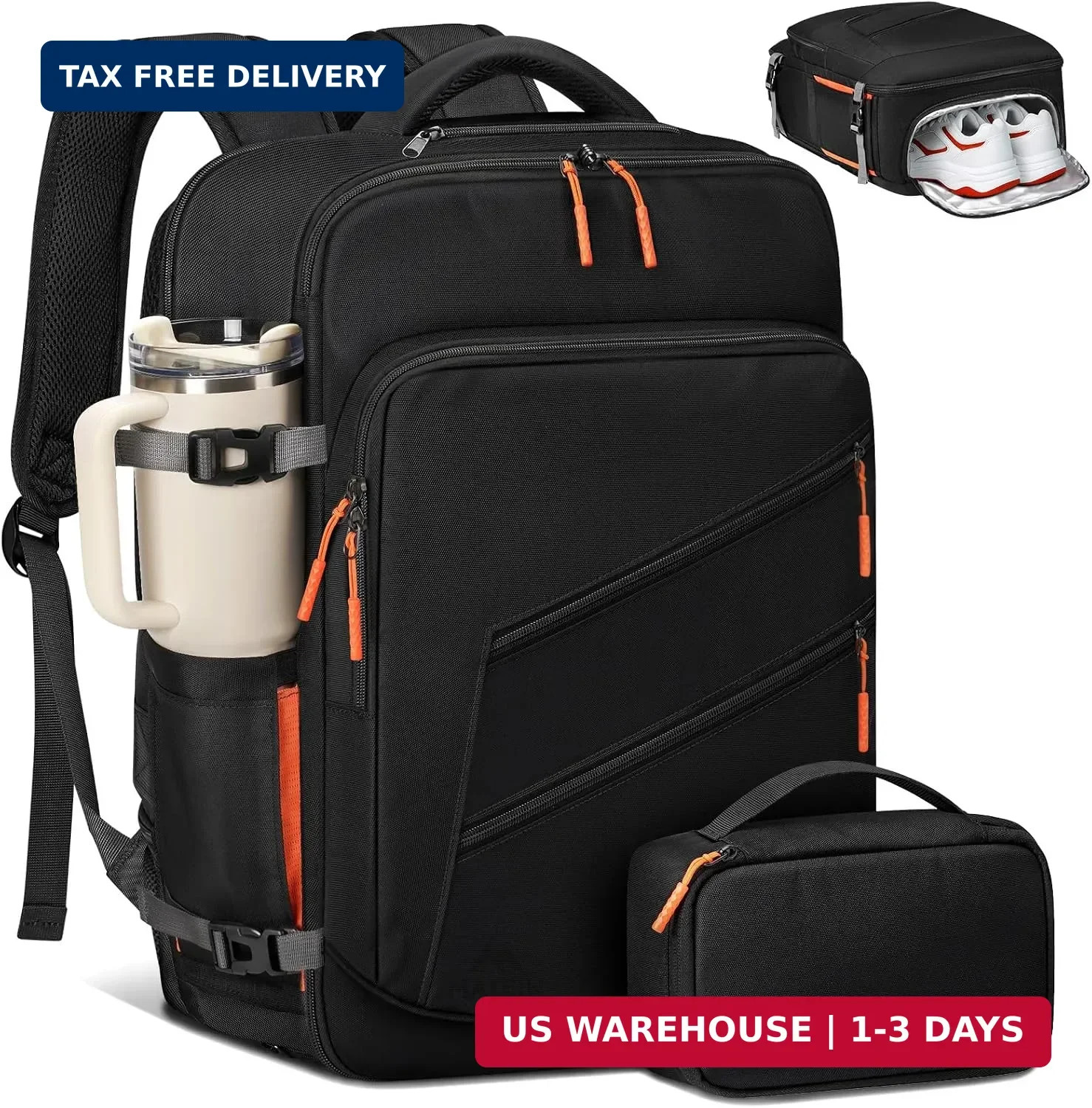 MATEIN Personal Item Backpack, Carryon Bag with Detachable Shoe Compartment | 18