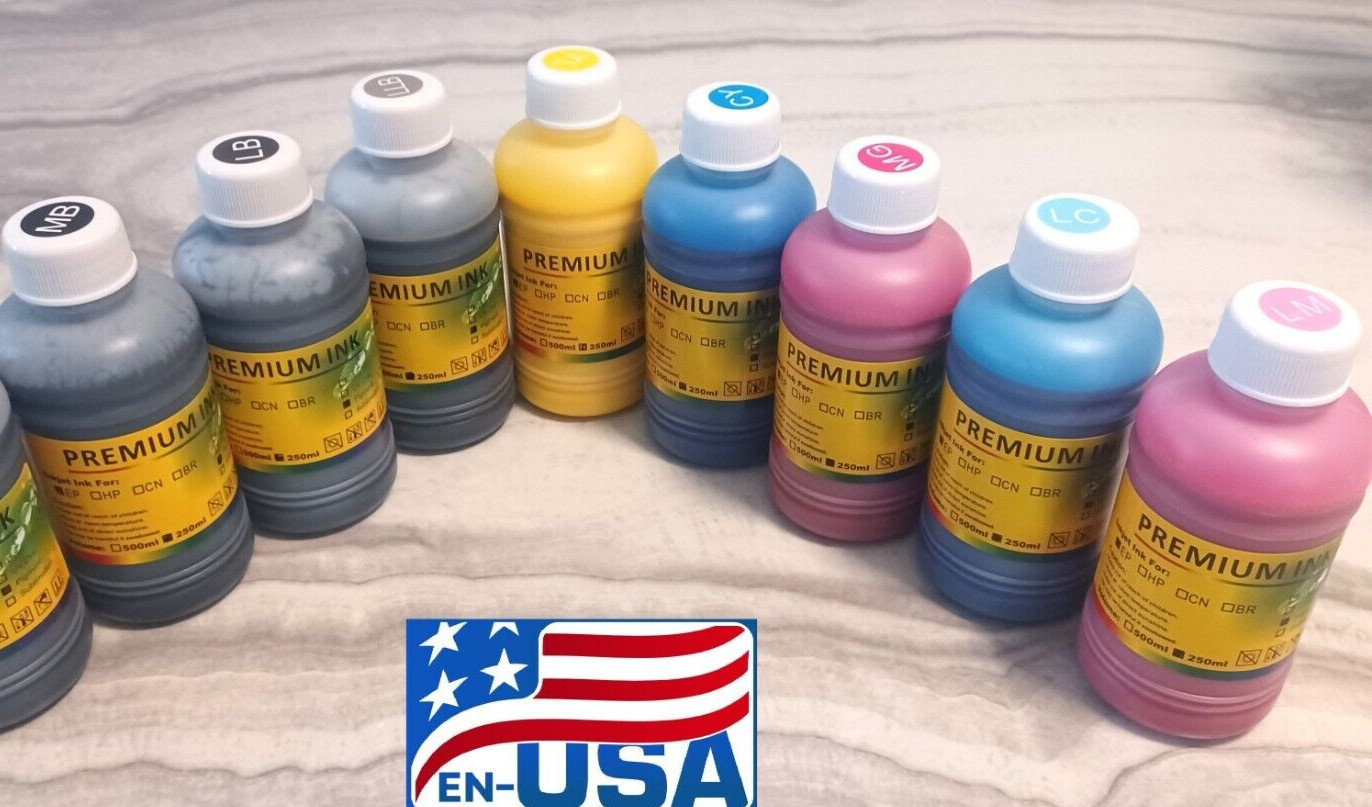 8x250ml Pigment UltraChrome K3 Bulk Refill Ink for Epson Compatible Pro7600 9600