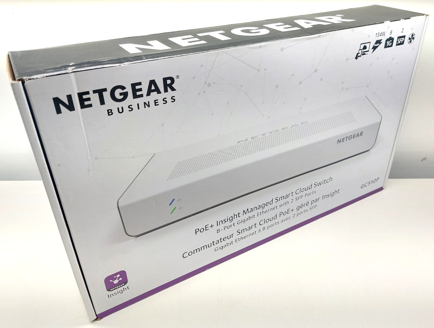 Netgear PoE+ Insight Managed Smart Cloud Switch 8-Port Gigabit 2 SFP GC510P