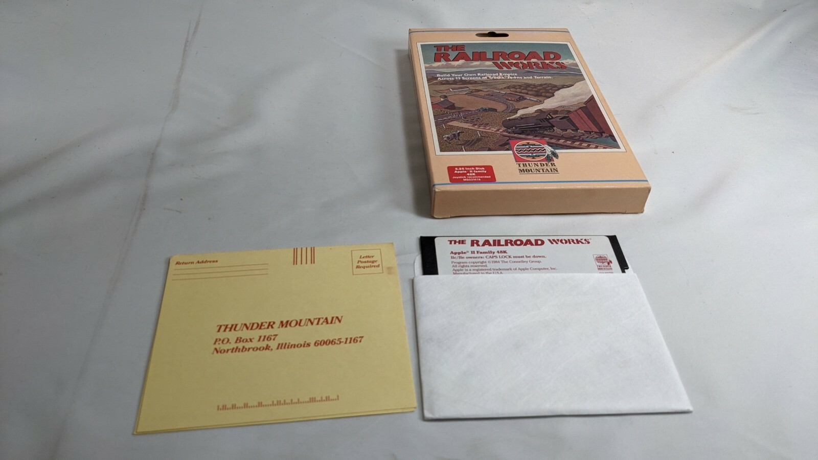 The Railroad Works Apple II Computer Game 5.25" 48K | 1984 Thunder Mountain 