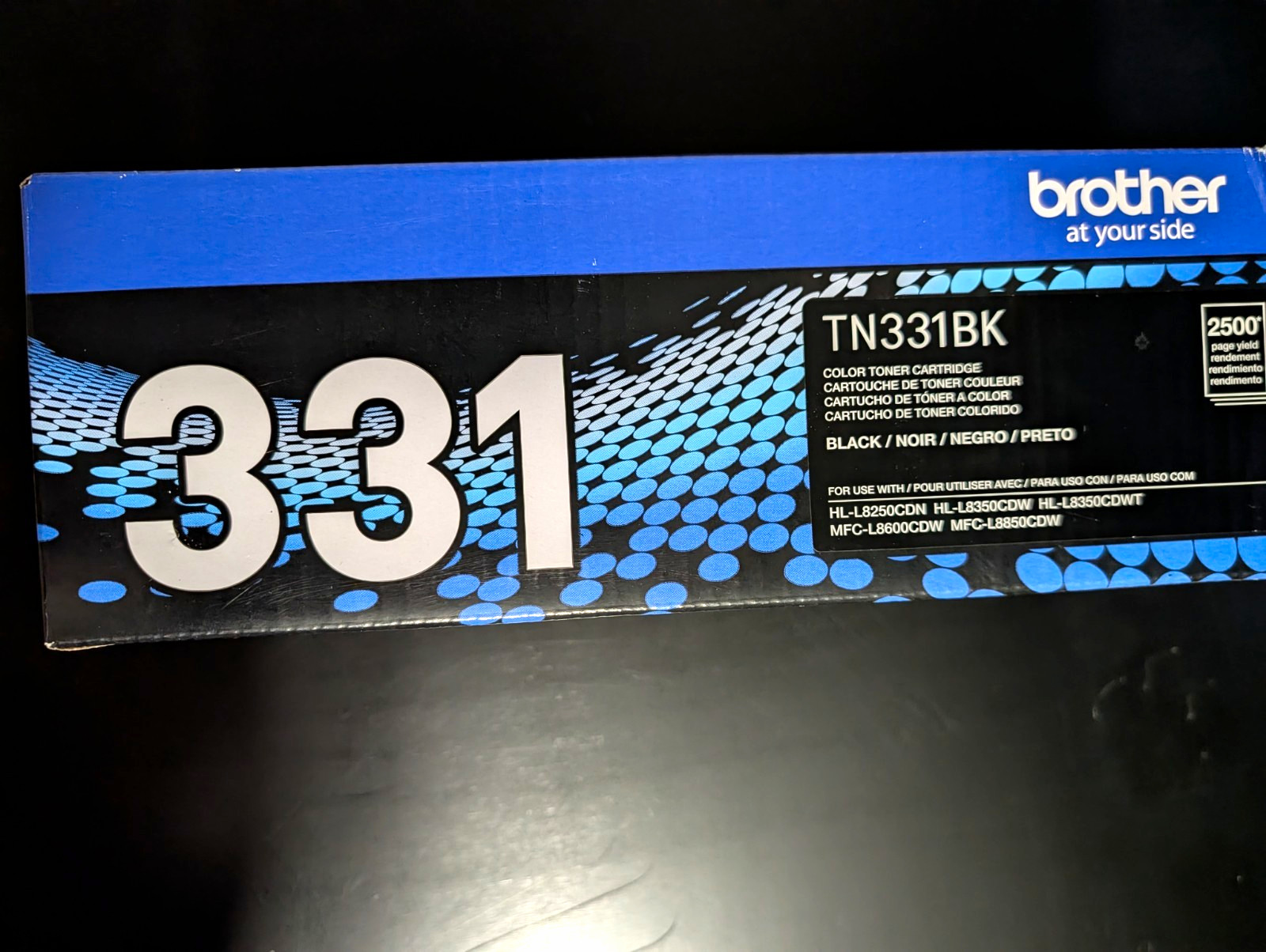 Brother TN331BK Genuine/Original Black Laser Toner for HL-L8350CDW MFC-L8600CDW