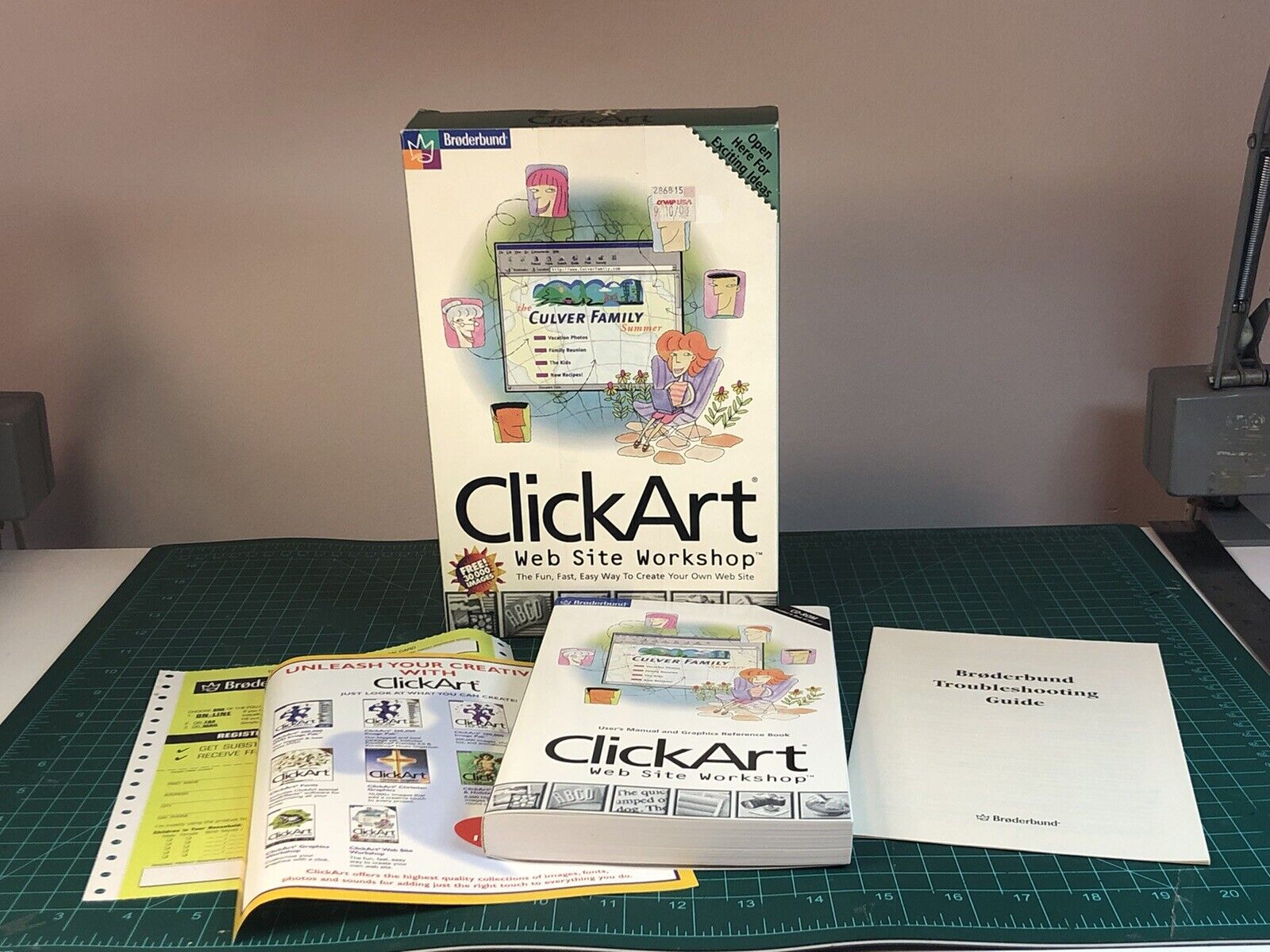 CLICKART Web Site Workshop 1998 Broderbund CLIP ART Windows CD COMPLETE IN BOX