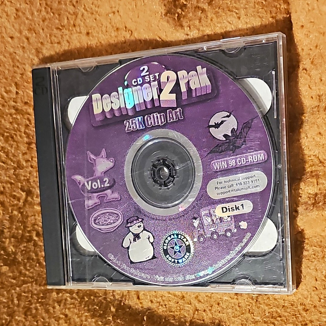 Global Star Software Designer 2 Pak Vol.2 2CD 25K Clip Art 10K Photos Win98